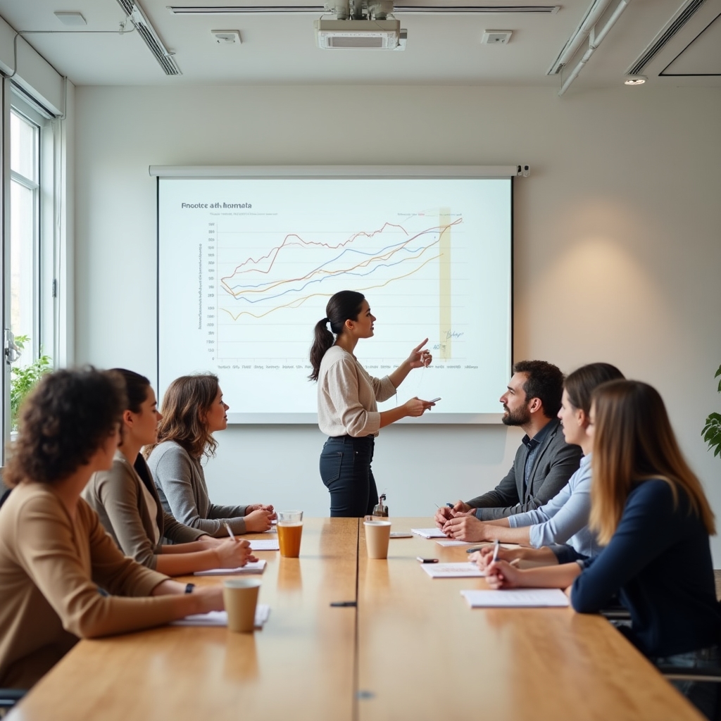 Sales team participating in a financial training workshop